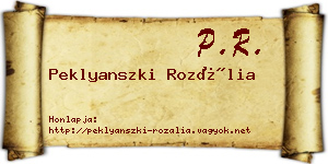 Peklyanszki Rozália névjegykártya